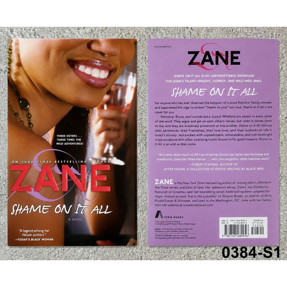 Shame on It All by Zane (Trade Paperback, Atria Books) Urban Fiction- 0384-S1